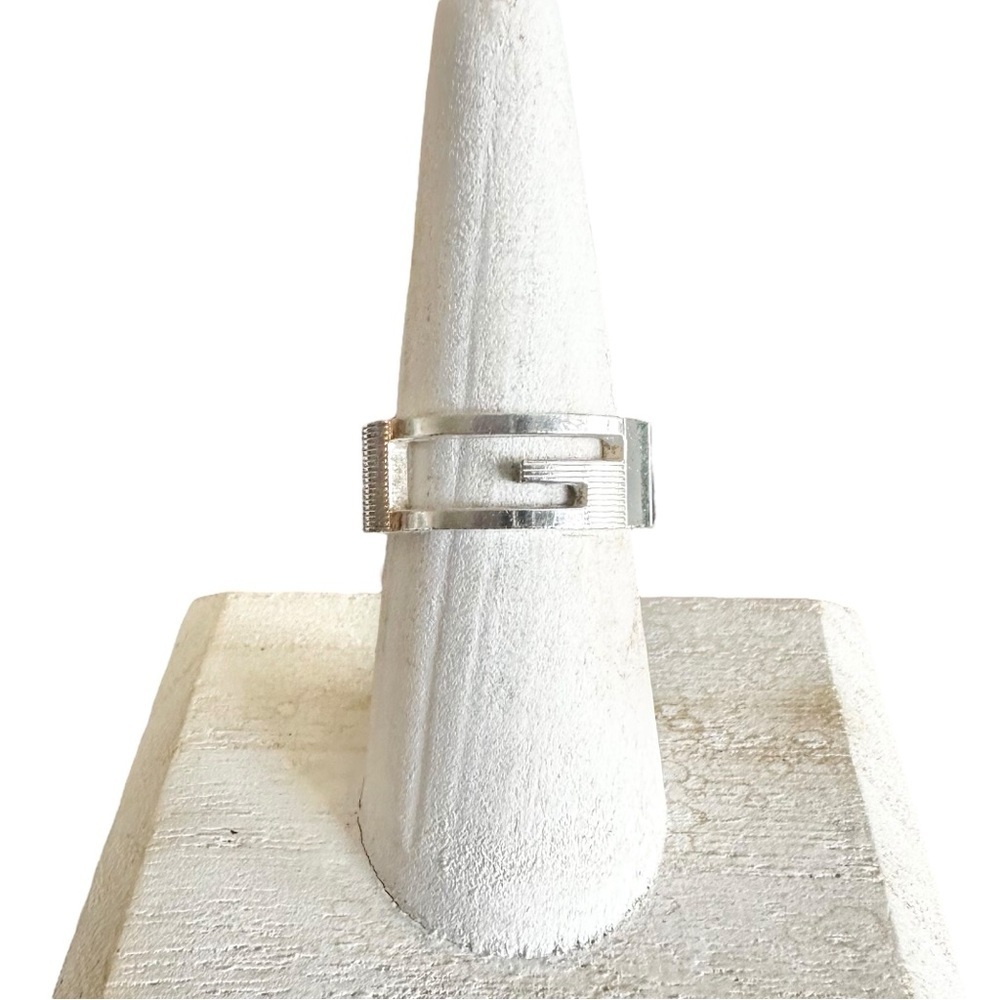 Gucci “G” 925 Silver Engraved Retro Vintage Ring Size 7.5 - Picture 6 of 13